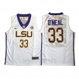 Camiseta NCAA LSU Tigers Shaquille O'Neal #33 Blanco
