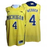 Camiseta NCAA Michigan State Spartans Chirs Webber #4 Amarillo