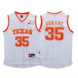 Camiseta NCAA Texas Kevin Durant #35 Blanco
