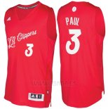 Camiseta Navidad 2016 Los Angeles Clippers Chris Paul #3 Rojo