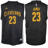 Camiseta Negro Moda Cleveland Cavaliers LeBron James #23 Negro