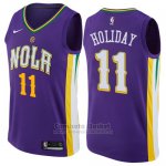 Camiseta New Orleans Pelicans Holiday Ciudad #11 2017-18 Violeta