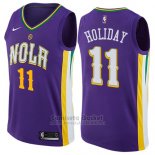 Camiseta New Orleans Pelicans Holiday Ciudad #11 2017-18 Violeta