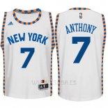 Camiseta New York Knicks Carmelo Anthony #7 Retro Blanco