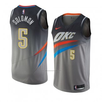 Camiseta Oklahoma City Thunder Richard Solomon #5 Ciudad 2018 Gris