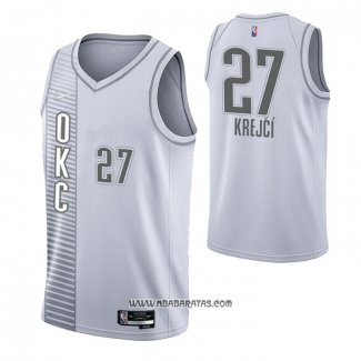 Camiseta Oklahoma City Thunder Vit Krejci #27 Ciudad 2021-22 Blanco