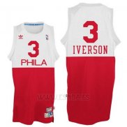 Camiseta Philadelphia 76ers Allen Iverson #3 Retro Blanco Rojo