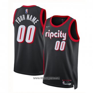 Camiseta Portland Trail Blazers Personalizada Ciudad 2021-22 Negro