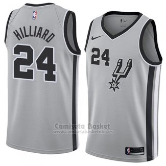 Camiseta San Antonio Spurs Darrun Hilliard #24 Statement 2018 Gris