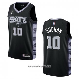 Camiseta San Antonio Spurs Jeremy Sochan #10 Statement 2022-23 Negro