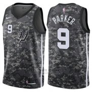 Camiseta San Antonio Spurs Parker Ciudad #9 2017-18 Gris