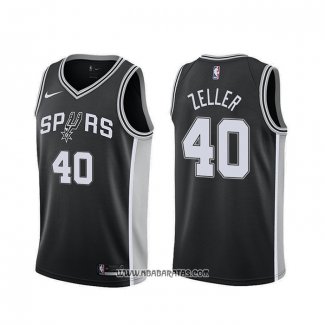 Camiseta San Antonio Spurs Tyler Zeller #40 Icon Negro