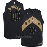 Camiseta Toronto Raptors Derozan Ciudad #10 2017-18 Negro