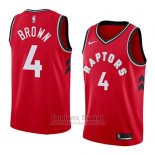 Camiseta Toronto Raptors Lorenzo Brown #4 Icon 2018 Rojo