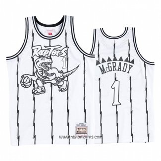 Camiseta Toronto Raptors Tracy Mcgrady #1 Concord Collection Hardwood Classics Blanco Negro