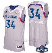 Camiseta All Star 2017 Milwaukee Bucks Giannis Antetokounmpo #34 Gris