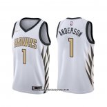 Camiseta Atlanta Hawks Justin Anderson #1 Ciudad Blanco