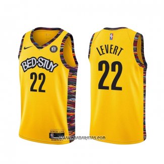 Camiseta Brooklyn Nets Caris Levert #22 Ciudad 2020-21 Amarillo