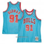 Camiseta Chicago Bulls Dennis Rodman #91 Mitchell & Ness 1995-96 Azul