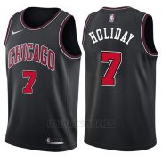 Camiseta Chicago Bulls Justin Holiday #7 Statement 2017-18 Negro