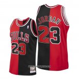 Camiseta Chicago Bulls Michael Jordan #23 Split Negro Rojo