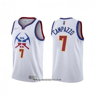 Camiseta Denver Nuggets Facundo Campazzo #7 Earned 2020-21 Blanco