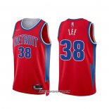 Camiseta Detroit Pistons Saben Lee #38 Ciudad 2021-22 Rojo