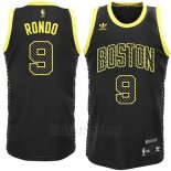 Camiseta Electricidad Moda Boston Celtics Rajon Rondo #9 Negro