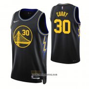 Camiseta Golden State Warriors Stephen Curry #30 Ciudad 2021-22 Negro