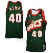 Camiseta Historic Retro Seattle SuperSonics Shawn Kemp #40 Verde