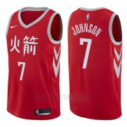 Camiseta Houston Rockets Joe Johnson #7 Ciudad 2017-18 Rojo