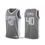 Camiseta Los Angeles Clippers Ivica Zubac #40 Earned 2020-21 Gris