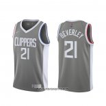 Camiseta Los Angeles Clippers Patrick Beverley #21 Earned 2020-21 Gris