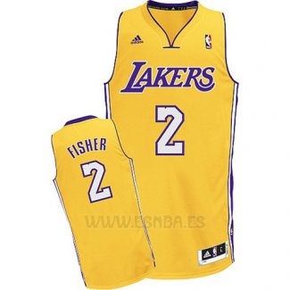 Camiseta Los Angeles Lakers Derek Fisher #2 Amarillo