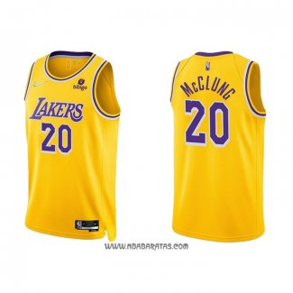 Camiseta Los Angeles Lakers Mac McClung #20 75th Anniversary 2021-22 Amarillo