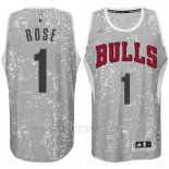 Camiseta Luces De La Ciudad Chicago Bulls Derrick Rose #1 Gris