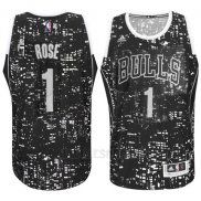 Camiseta Luces De La Ciudad Chicago Bulls Derrick Rose #1 Negro