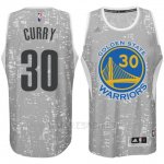Camiseta Luces De La Ciudad Golden State Warriors Stephen Curry #30 Gris2