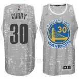 Camiseta Luces De La Ciudad Golden State Warriors Stephen Curry #30 Gris2
