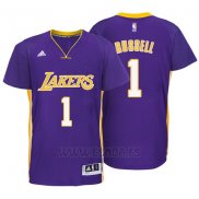 Camiseta Manga Corta Los Angeles Lakers D'Angelo Russell #1 Violeta