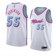 Camiseta Miami Heat Duncan Robinson #55 Ciudad 2017-18 Blanco