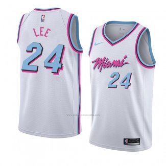 Camiseta Miami Heat Marcus Lee #24 Ciudad 2018 Blanco