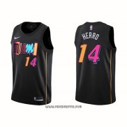 Camiseta Miami Heat Tyler Herro #14 Ciudad 2021-22 Negro