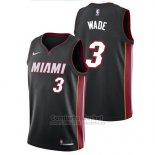Camiseta Miami Heat Wade Ciudad #3 2017-18 Negro