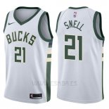 Camiseta Milwaukee Bucks Tony Snell #21 Swingman Association 2017-18 Blanco