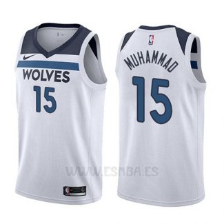 Camiseta Minnesota Timberwolves Shabazz Muhammad #15 Association 2017-18 Blanco