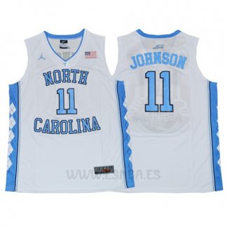 Camiseta NCAA North Carolina Tar Heels Brice Johnson #11 Blanco