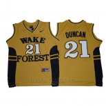 Camiseta NCAA Wake Forest Demon Deacons Tim Duncan #21 Oro