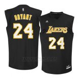 Camiseta Negro Moda Los Angeles Lakers Kobe Bryant #24 Negro