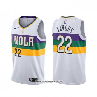 Camiseta New Orleans Pelicans Derrick Favors #22 Ciudad 2019-20 Blanco